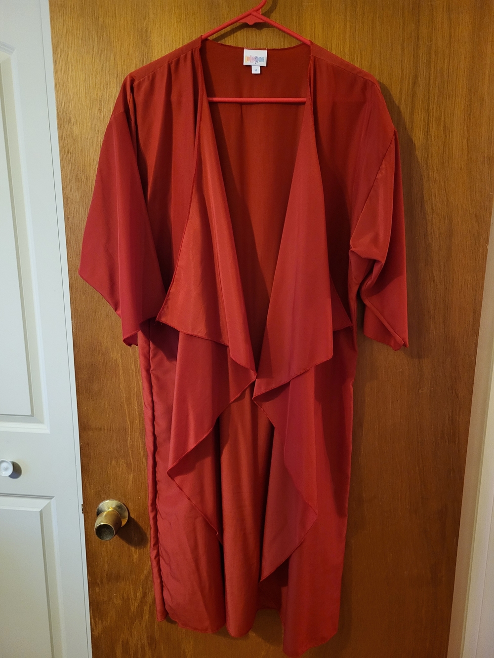 LuLaRoe Rust Red Open Front Kimono